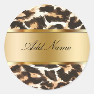 Leopard Spots Monogram Sticker Labels