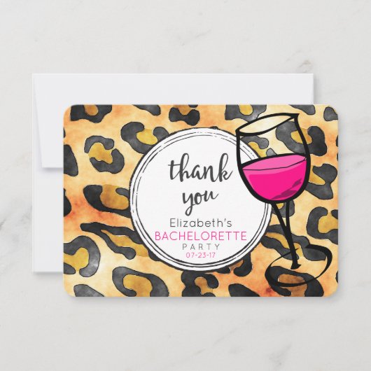 Leopard Spots Pattern Bachelorette Party Bedankt (Voorkant)