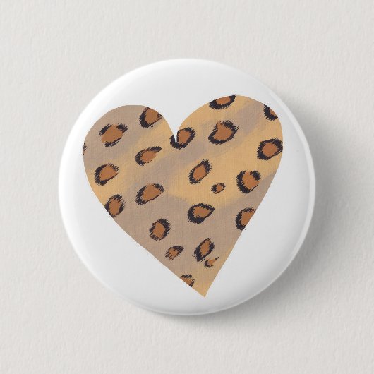 Leopard Spots Pattern in a Heart Shape Buttonnen Ronde Button 5,7 Cm (Voorkant)