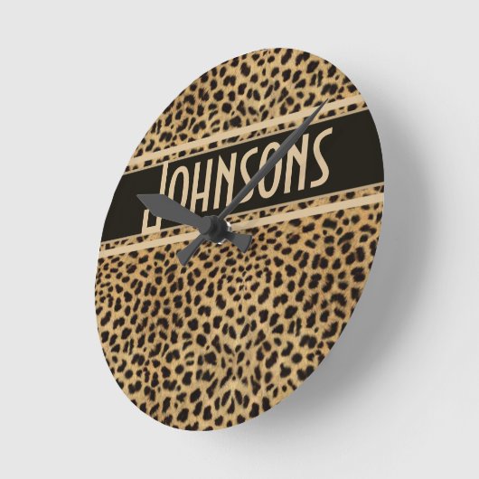 Leopard Spots Pattern Ronde Klok (Hoek)