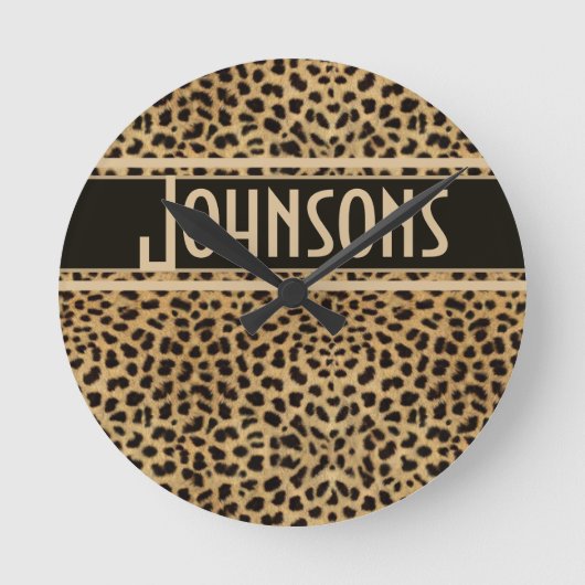 Leopard Spots Pattern Ronde Klok (Voorkant)