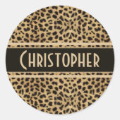 Leopard Spots Pattern Ronde Sticker (Voorkant)