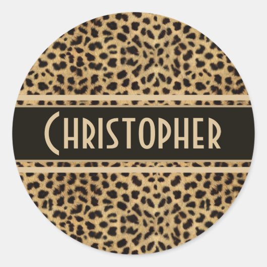 Leopard Spots Pattern Ronde Sticker (Voorkant)