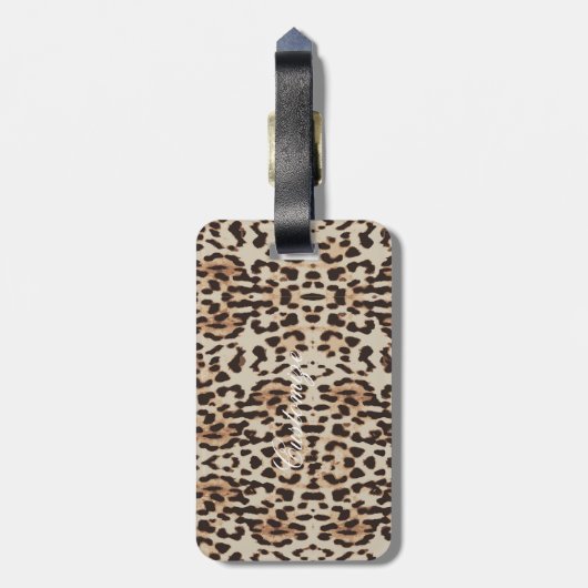 Leopard Spots Pattern Thunder_Cove Bagagelabel (Achterkant verticaal)