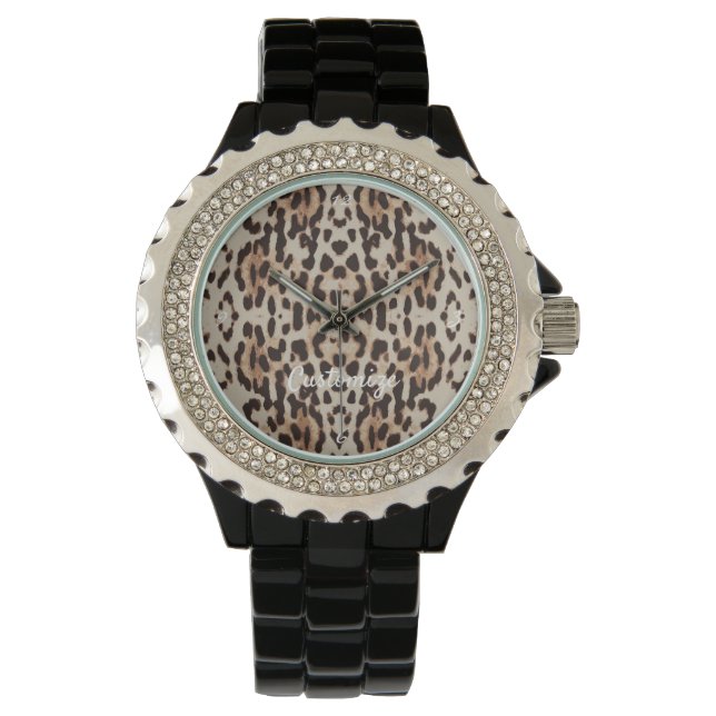 Leopard Spots Pattern Thunder_Cove Horloge (Voorkant)