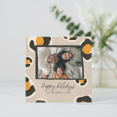 Leopard Spots Personalized Holiday Kaart (Staand voorkant)