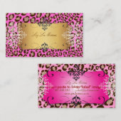 Leopard spots/Roze/DIY achtergrondkleur Visitekaartje (Voorkant / Achterkant)