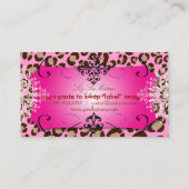 Leopard spots/Roze/DIY achtergrondkleur Visitekaartje (Achterkant)