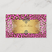 Leopard spots/Roze/DIY achtergrondkleur Visitekaartje (Voorkant)