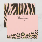 Leopard Spots & Tiger Stripes Dank je wel Bedankkaart (Voorkant / Achterkant)