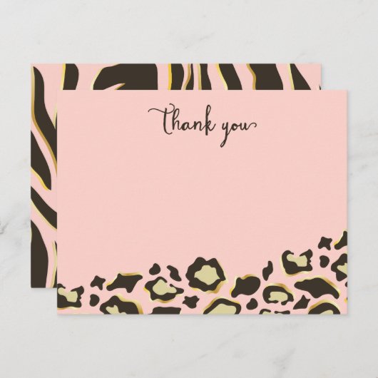 Leopard Spots & Tiger Stripes Dank je wel Bedankkaart (Voorkant / Achterkant)