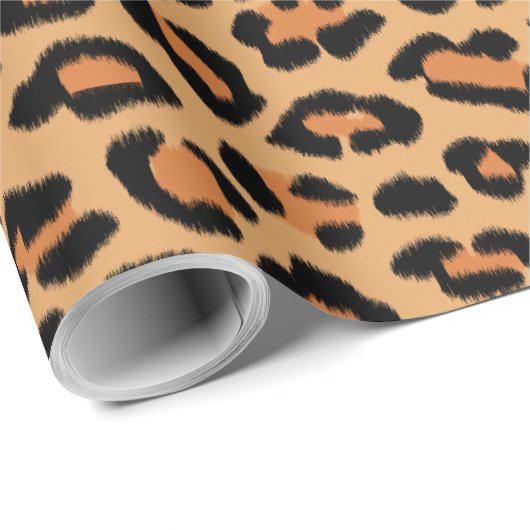 Leopard Spots Wild Cat Fur Pattern Cadeaupapier (Rol Hoek)