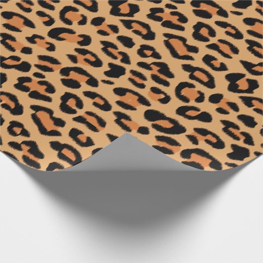 Leopard Spots Wild Cat Fur Pattern Cadeaupapier (Hoek)
