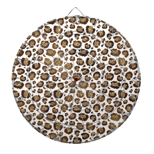 Leopard Spots Wilde Dieren Golden Glitter Safari Dartbord (Voorkant)