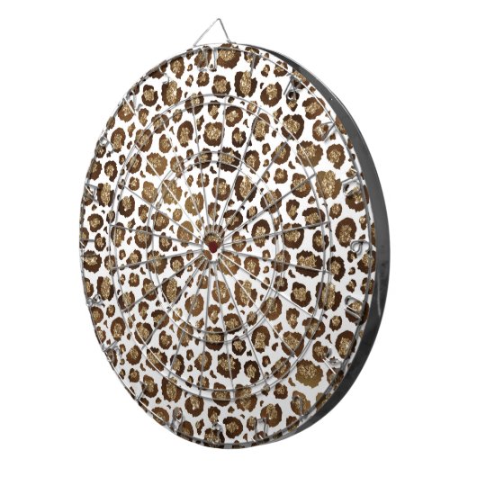 Leopard Spots Wilde Dieren Golden Glitter Safari Dartbord (Voorkant Rechts)