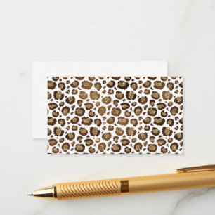 Leopard Spots Wilde Dieren Golden Glitter Safari Informatiekaartje
