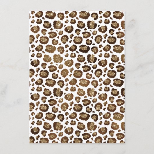 Leopard Spots Wilde Dieren Golden Glitter Safari Menu (Voorkant)