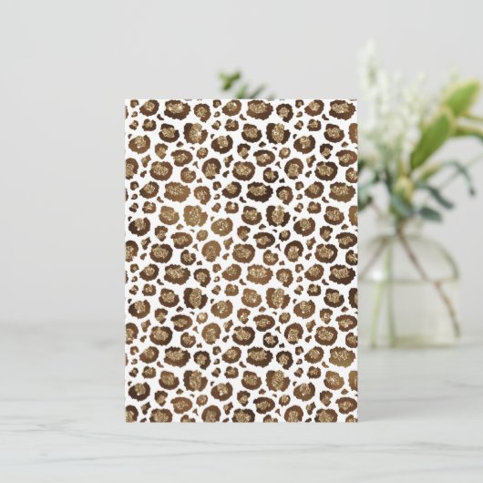 Leopard Spots Wilde Dieren Golden Glitter Safari Menu (Staand voorkant)