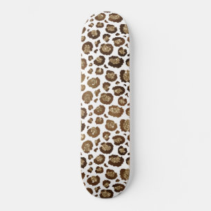 Leopard Spots Wilde Dieren Golden Glitter Safari Persoonlijk Skateboard
