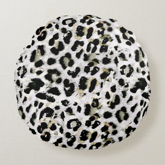 Leopard - spotted animal print spots voor vingeraf rond kussen (Voorkant)