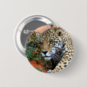 Leopard Stalking Macro Ronde Button 5,7 Cm (Voorkant /achterkant)