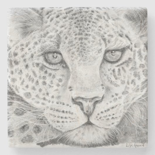 Leopard Stenen Onderzetter (Voorkant)