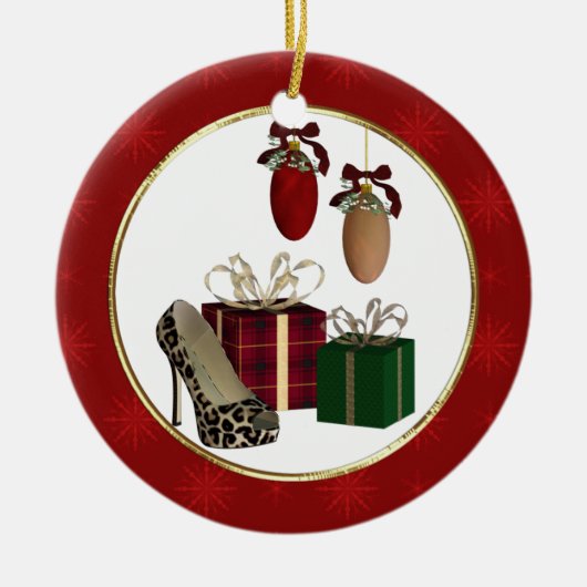 Leopard Stiletto Gifts Personalized Ornament (Voorkant)