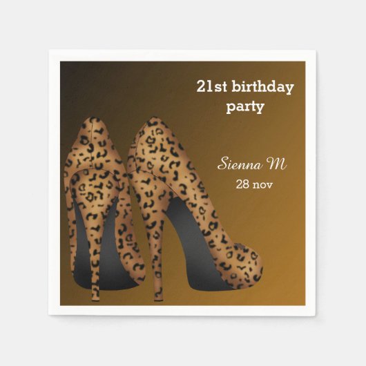 Leopard Stilettos Servetten (Voorkant)