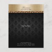 Leopard Striped Dark Damask Gold Border Salon Spa Flyer (Voorkant)