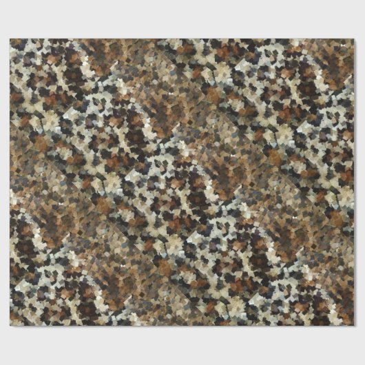 Leopard Style Brown Black Square Patroon Cadeaupapier (Vlak)