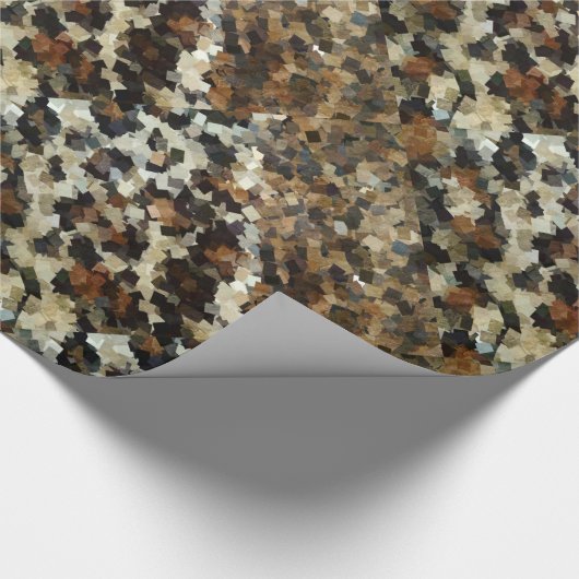 Leopard Style Brown Black Square Patroon Cadeaupapier (Hoek)
