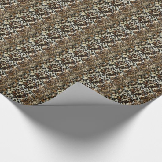 Leopard Style Brown Black Square Patroon Cadeaupapier (Hoek)