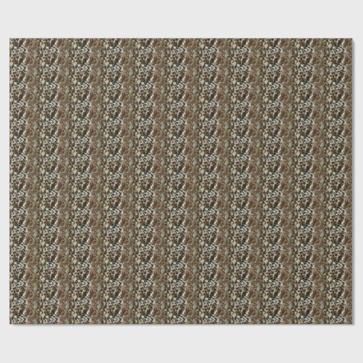 Leopard Style Brown Black Square Patroon Cadeaupapier (Vlak)