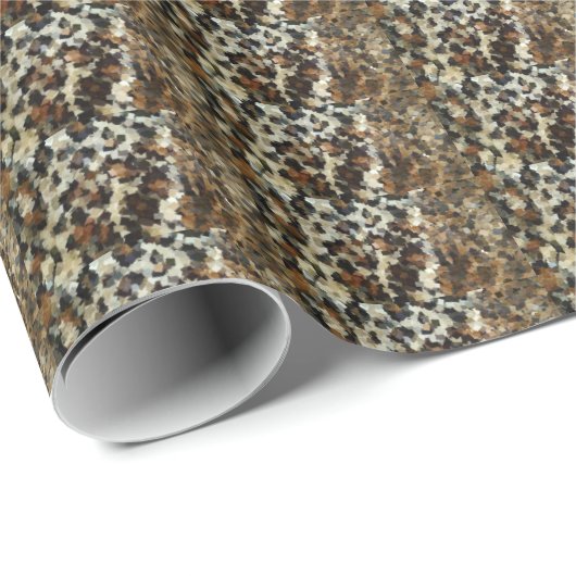 Leopard Style Brown Black Square Patroon Cadeaupapier (Rol Hoek)