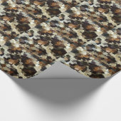 Leopard Style Brown Black Square Patroon Cadeaupapier (Hoek)