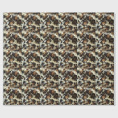 Leopard Style Brown Black Square Patroon Cadeaupapier (Vlak)