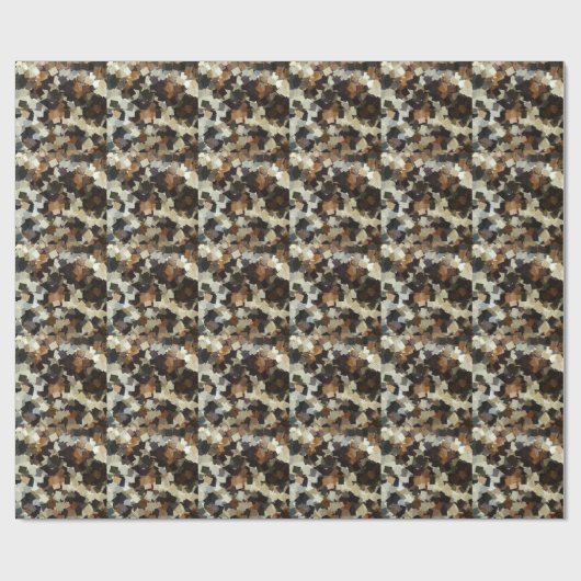 Leopard Style Brown Black Square Patroon Cadeaupapier (Vlak)