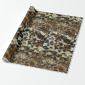 Leopard Style Brown Black Square Patroon Cadeaupapier (Uitgerold)