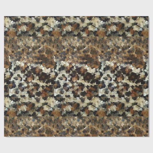 Leopard Style Brown Black Square Patroon Cadeaupapier (Vlak)