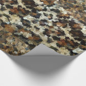 Leopard Style Brown Black Square Patroon Cadeaupapier (Hoek)