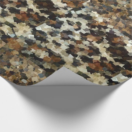 Leopard Style Brown Black Square Patroon Cadeaupapier (Hoek)