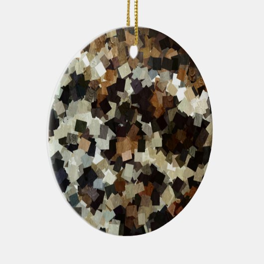 Leopard Style Brown Black Square Patroon Keramisch Ornament (Rechts)