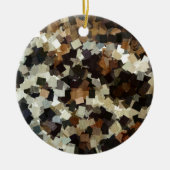 Leopard Style Brown Black Square Patroon Keramisch Ornament (Voorkant)