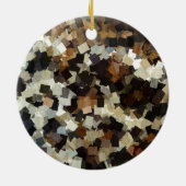 Leopard Style Brown Black Square Patroon Keramisch Ornament (Achterkant)