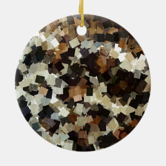 Leopard Style Brown Black Square Patroon Keramisch Ornament (Achterkant)
