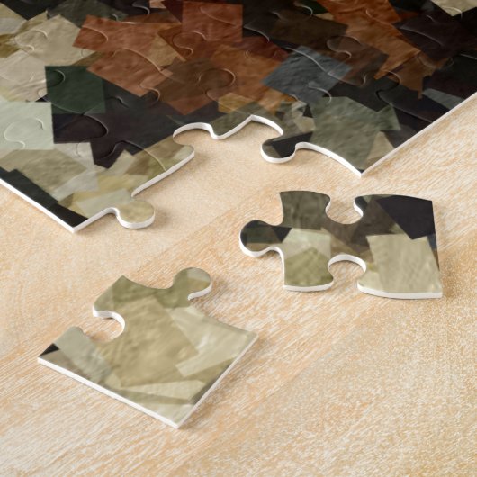 Leopard Style Brown Black Square Patroon Legpuzzel (Zijkant)