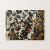 Leopard Style Brown Black Square Patroon Legpuzzel (Horizontaal)
