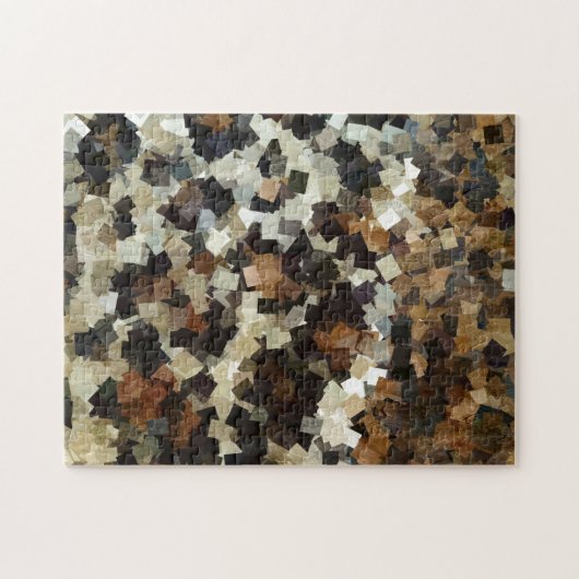 Leopard Style Brown Black Square Patroon Legpuzzel (Horizontaal)