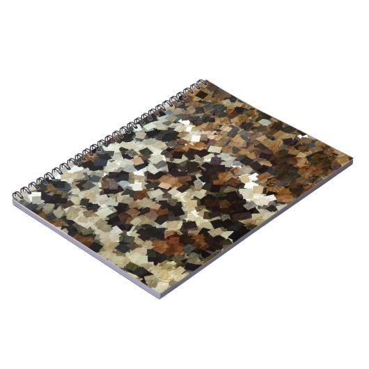 Leopard Style Brown Black Square Patroon Notitieboek (Linkerzijde)