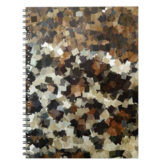 Leopard Style Brown Black Square Patroon Notitieboek (Voorkant)
